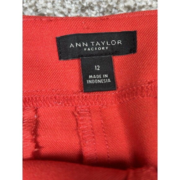 Ann Taylor Factory Women's Sailor Crop Pant Pink Pockets Office Career Size 12 - Picture 4 of 6